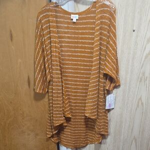 LuLaRoe LINDSEY Striped Open-Front Tunic Cardigan